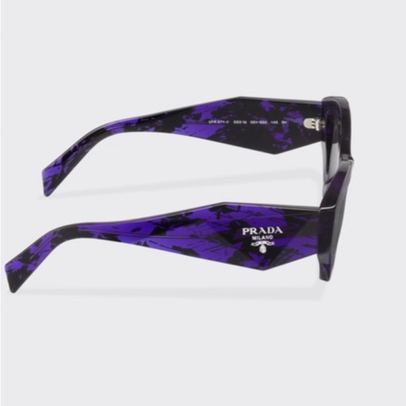 New-Prada Symbole sunglasses SPR07Y Acetate frame abstract violet Sunglass - Picture 3 of 16
